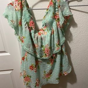 Torrid size 3 off shoulder floral top